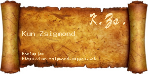 Kun Zsigmond névjegykártya